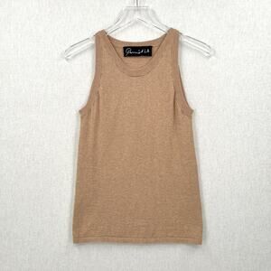 PARRISH LA Sweater Knit Tank top Womens Small Heather Tan Oatmeal Sleeveless